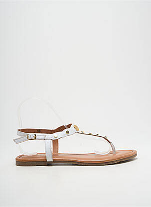 Tongs tissage satiné talon plat jusqu'à 3cm blanc MEXX femme