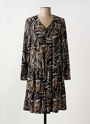 Robe mi-longue coupe fluide manches longues noir BATIDA femme