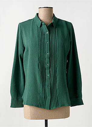 Chemisier coupe fluide manches longues vert GRIFFON femme