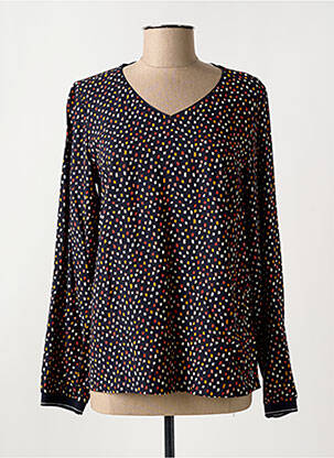 Blouse imprimé fantaisie manches longues bleu ELLE EST OU LA MER femme