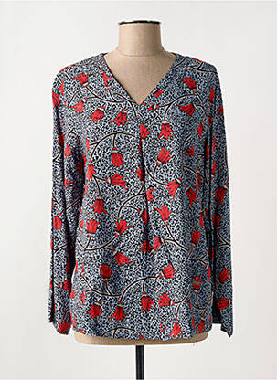 Blouse imprimé fantaisie manches longues bleu AGATHE & LOUISE femme