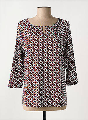 Blouse imprimé fantaisie manches 3/4 noir RABE femme