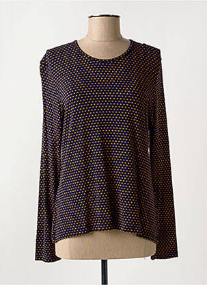 Top coupe fluide manches longues bleu GRIFFON femme