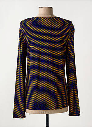 Top coupe fluide manches longues bleu GRIFFON femme
