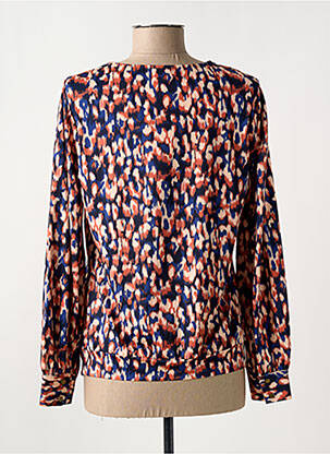 Blouse imprimé fantaisie manches longues bleu K-DESIGN femme