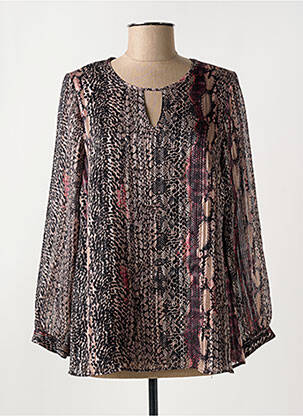 Blouse imprimé fantaisie manches longues noir MERI & ESCA femme