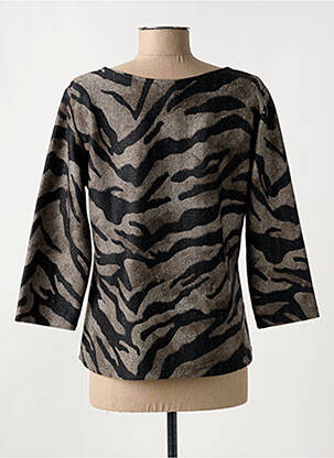 Top imprimé fantaisie manches longues noir ESTEL COLLECTION femme