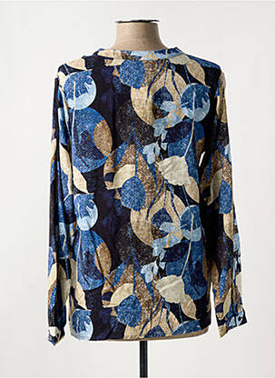 Chemisier imprimé fantaisie manches longues bleu FRANCE RIVOIRE femme