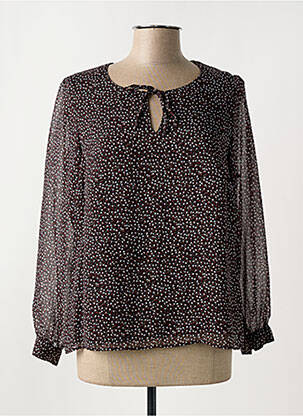 Blouse imprimé fantaisie manches longues noir MERI & ESCA femme