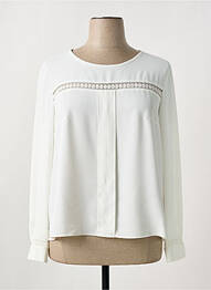 Blouse fermeture boutonnée au dos manches longues blanc TINTA STYLE femme