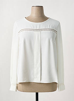 Blouse fermeture boutonnée au dos manches longues blanc TINTA STYLE femme