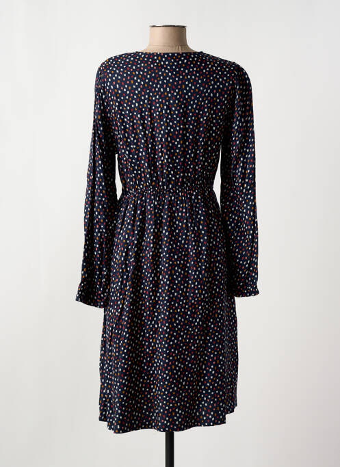 Robe mi-longue coupe fluide manches longues bleu ELLE EST OU LA MER femme
