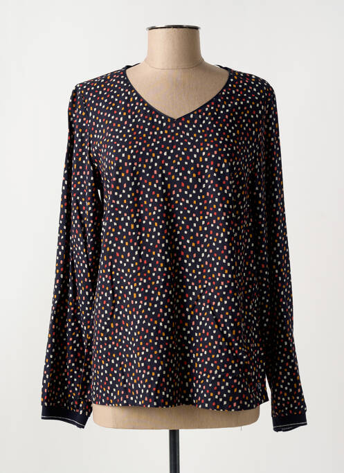 Blouse imprimé fantaisie manches longues bleu ELLE EST OU LA MER femme