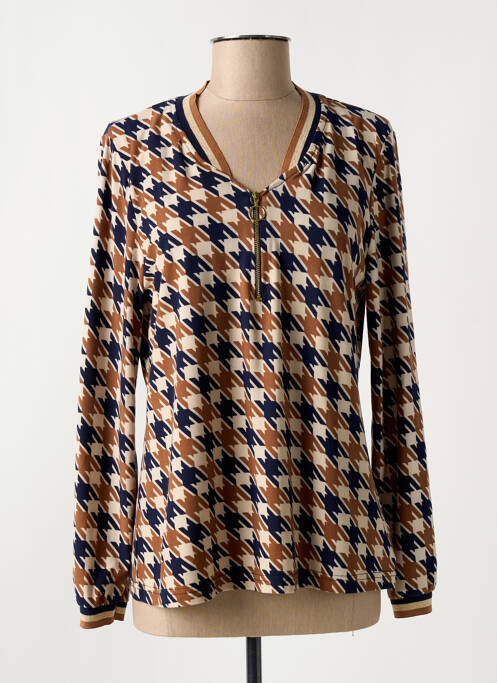 Blouse imprimé fantaisie manches longues beige BATIDA femme