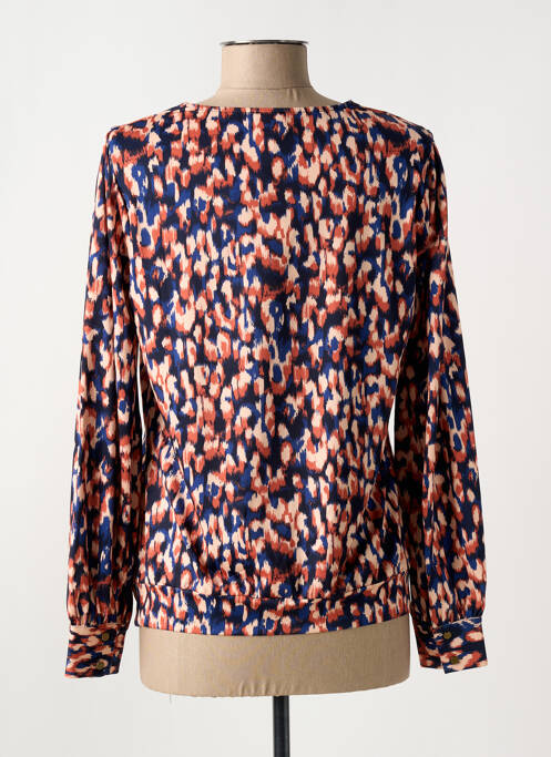 Blouse imprimé fantaisie manches longues bleu K-DESIGN femme