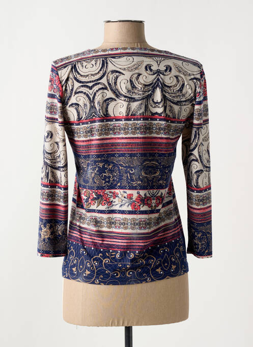 Top imprimé fantaisie manches longues bleu GEVANA femme