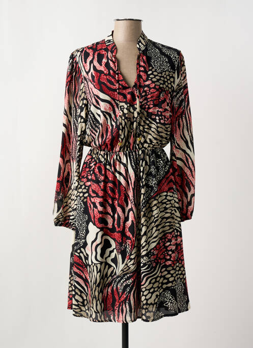 Robe mi-longue coupe fluide manches longues noir BATIDA femme