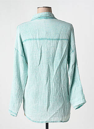 Chemisier coupe droite manches longues bleu FARFALLA femme