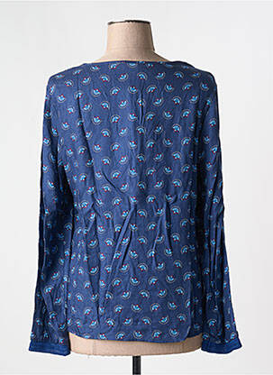 Top imprimé fantaisie manches longues bleu C'EST BEAU LA VIE femme