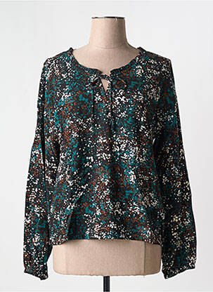 Blouse tissage popeline manches longues noir CREAM femme