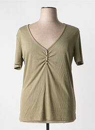 T-shirt col v manches courtes vert ONLY CARMAKOMA femme
