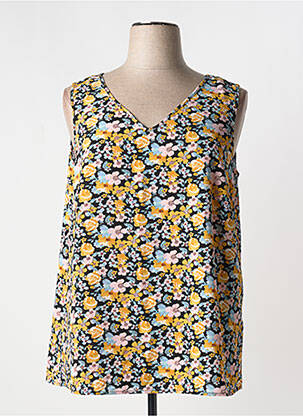 Top imprimé fantaisie sans manche jaune ONLY CARMAKOMA femme