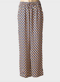 Pantalon droit taille élastique bleu C'EST BEAU LA VIE femme