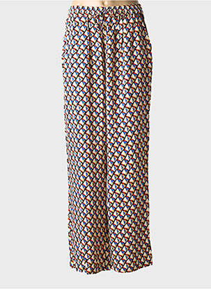 Pantalon droit taille élastique bleu C'EST BEAU LA VIE femme