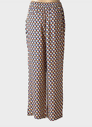 Pantalon droit taille élastique bleu C'EST BEAU LA VIE femme