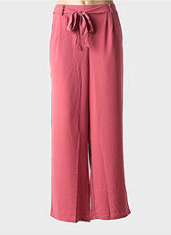 Pantalon droit taille élastique rose CERISE BLUE femme