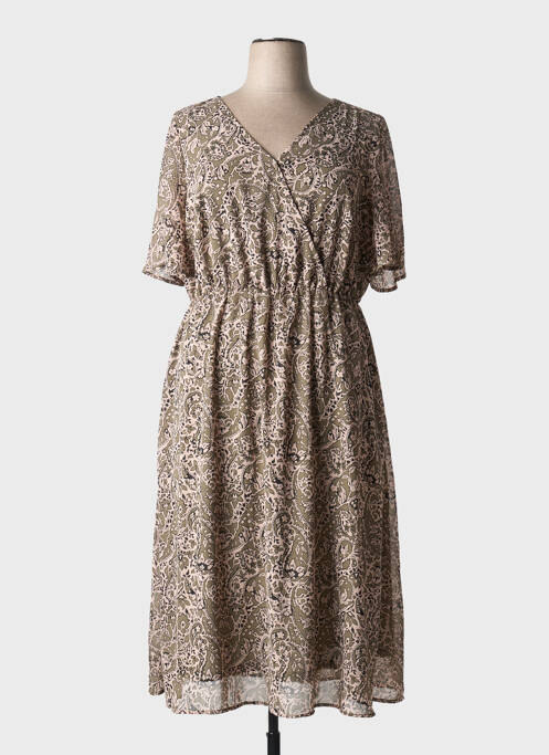 Robe mi-longue coupe fluide manches courtes vert ONLY CARMAKOMA femme
