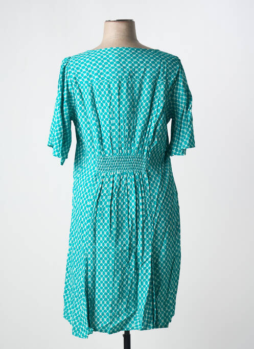 Robe mi-longue imprimé fantaisie manches courtes vert CREAM femme