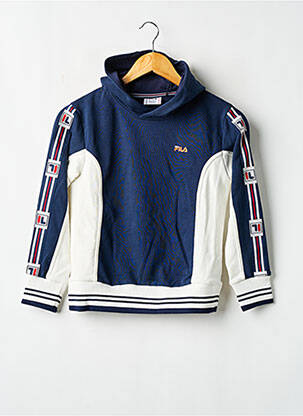Sweat-shirt à capuche coupe droite manches longues bleu FILA garçon