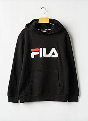 Sweat-shirt à capuche poches manches longues noir FILA garcon