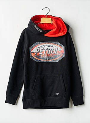 Sweat-shirt à capuche poches manches longues noir PETROL INDUSTRIES garçon