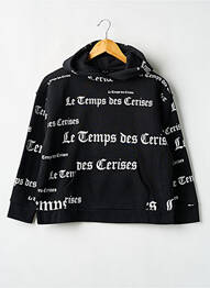 Sweat-shirt à capuche poches manches longues noir LE TEMPS DES CERISES garcon