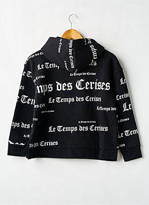 Sweat-shirt à capuche coupe droite manches longues noir LE TEMPS DES CERISES garçon