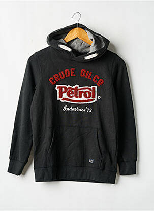 Sweat-shirt à capuche coupe droite manches longues noir PETROL INDUSTRIES garçon