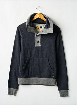 Sweat-shirt col camionneur manches longues gris SOLID homme