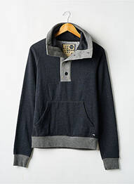 Sweat-shirt col camionneur manches longues gris SOLID homme
