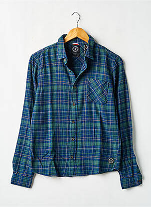 Chemise manches longues imprimé carreaux bleu LE TEMPS DES CERISES garçon