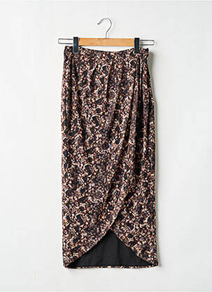 Jupe longue imprimé fantaisie marron NA-KD femme