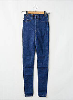 Jeans skinny tissage brut taille haute bleu DONOVAN femme