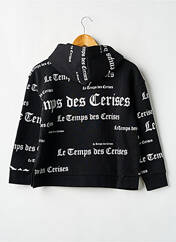Sweat-shirt à capuche noir LE TEMPS DES CERISES pour garçon seconde vue