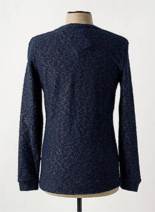 Pull tissage chiné manches longues bleu MINIMUM homme