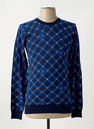 Pull finition bords-côtes manches longues bleu SCOTCH & SODA homme