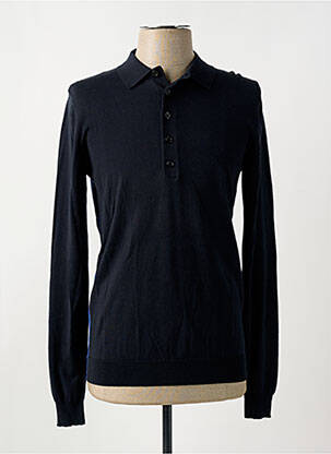 Pull col polo manches longues noir MARCIANO homme