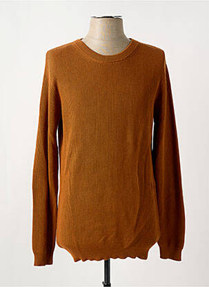 Pull col rond manches longues marron MINIMUM homme
