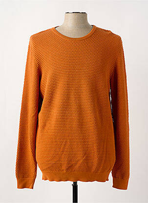 Pull col rond manches longues orange KNOWLEDGE COTTON APPAREL homme