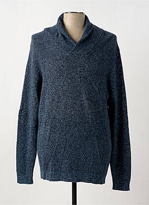 Pull tissage chiné manches longues bleu SELECTED homme